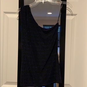 Bebe one shoulder sparkle top